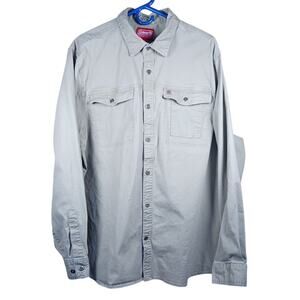 Coleman Outdoor Co Men's XXL Utility Shirt Gray Khaki Long Sleeve Button Down